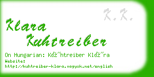 klara kuhtreiber business card